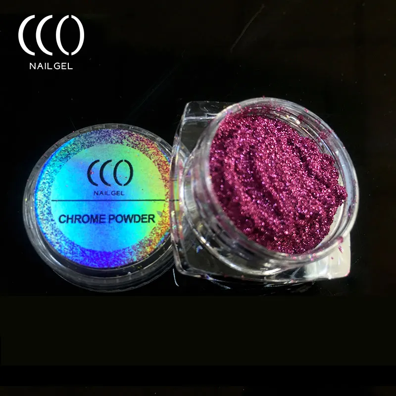CCO factory raw material 1gram chameleon pigment nail powder wholesale chrome glitter nail powder
