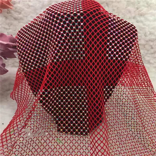 40*30cm,non hot fix rhinestone Mesh Fabric Trimming Stretch Elastic Hotfix Crystal Glass Rhinestone Net Mesh Trim sheet