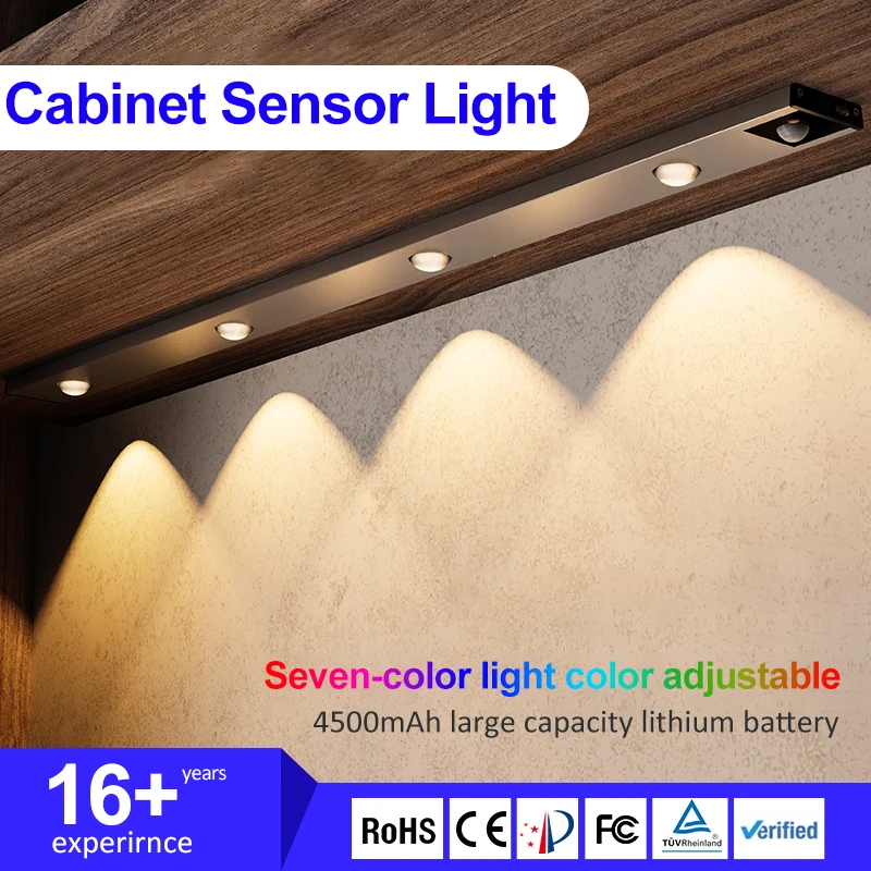 Easy Installation RGB Motion Sensor Lamp Wardrobe Doorway Cabinet Night Led Cabinet Light