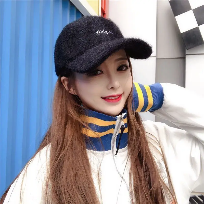 Korean Warm Winter Thick Baseball Cap Embroidery Logo Wool Felt Caps Unisex Sports Hats Wholesale