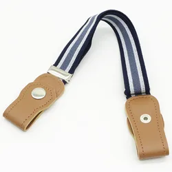 Kids Fashion High Elastic Canvas Belt With PU Button Without Buckle Adjustable Free Elastic Stretch Belts For Children 815148