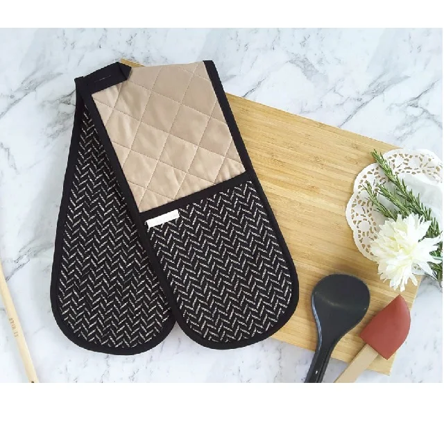 100% Soft Cotton Pot Pad Double Oven Mitts Kitchen Decor Pot Holders Sustainable Reusable High Quality Stylish Ecofriendly