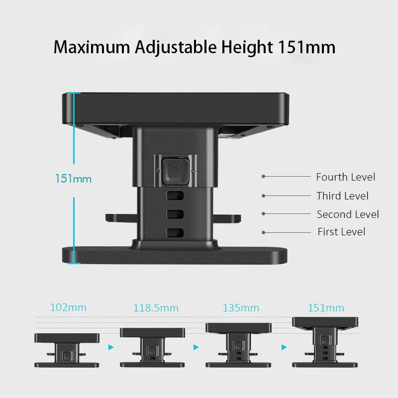 Vaydeer single computer riser bracket metal desktop height adjustable monitor stand