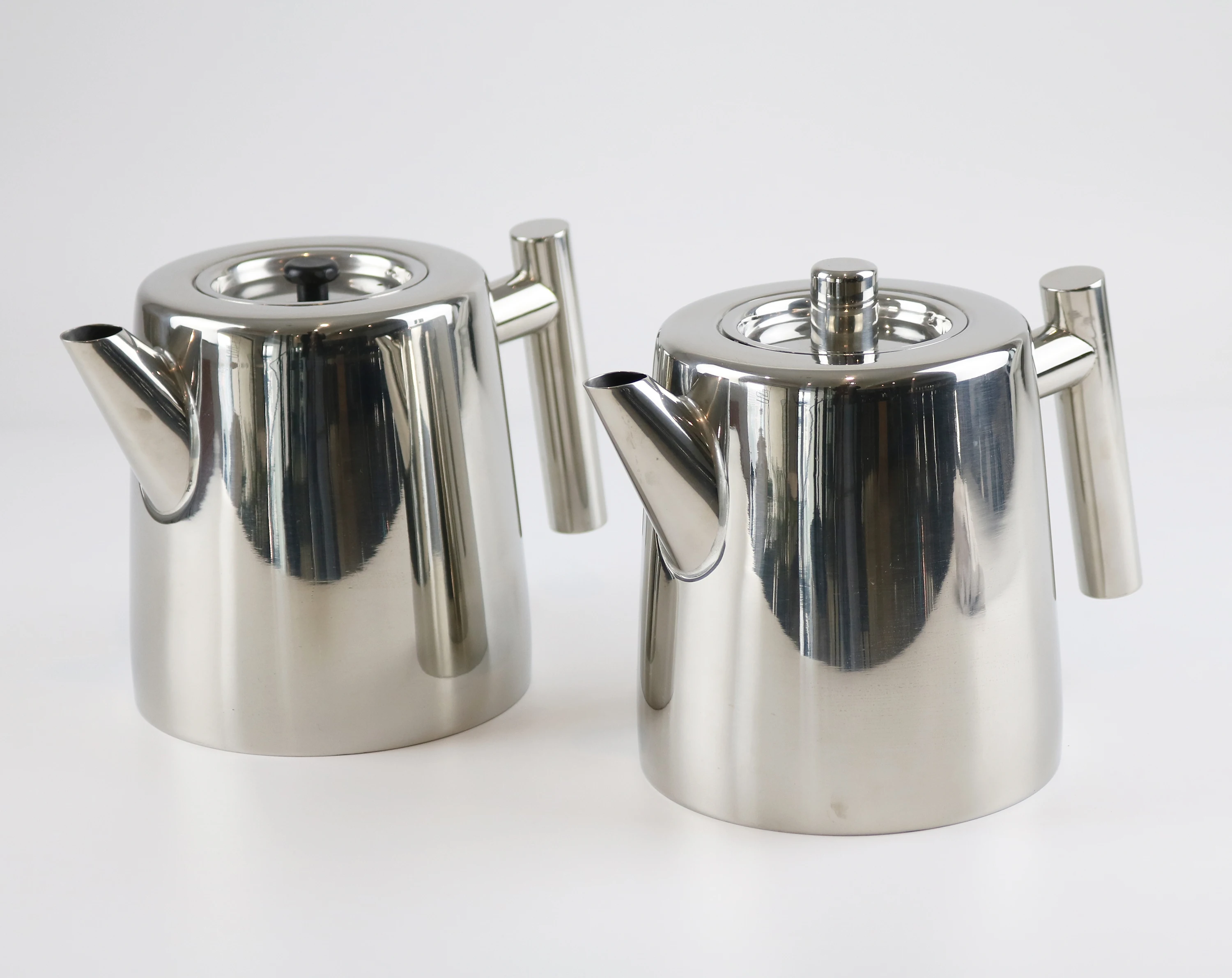 1.2L Tea Maker Mirrored Polished Double Wall Insulated teapot Stainless Steel tea pot