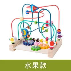 Factory Supply hot sale cheap wooden toys rorys story cubes montessori toy Blocks Model Building maze beads baby toys 1 year