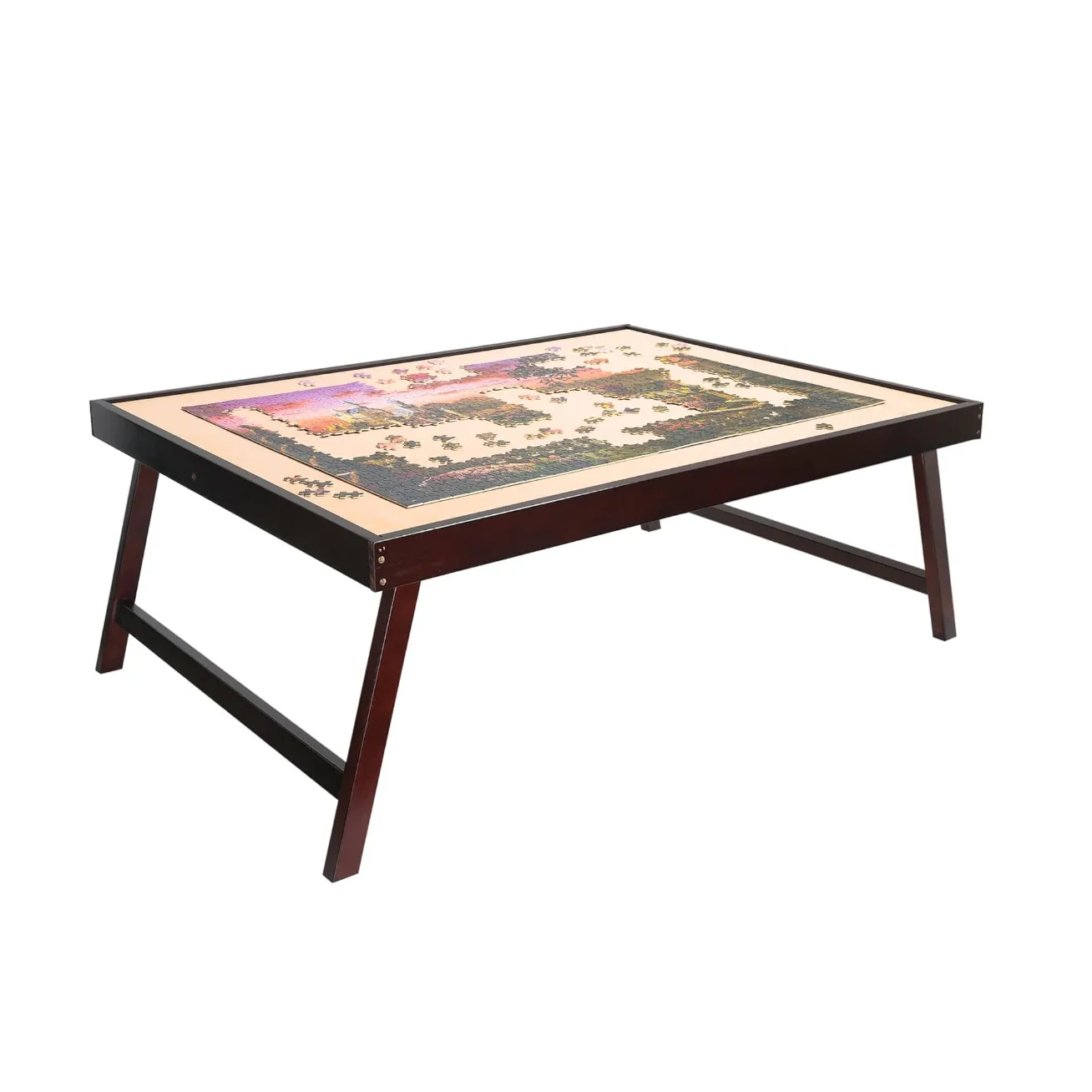 Adjustable Puzzle Board Easel 1500 Piece Tilting Wood Jigsaw Puzzle Table With Folding Legs