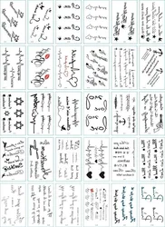 30Pcs/Set No Repeat Temporary Tattoo Stickers Waterproof Tattoos For Women Sexy Arm Clavicle Body Art Hand Foot for Girl Men