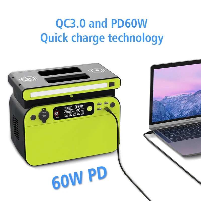 Fast Shipping 500watt Portable Power MINI Generator Solar Energy Station Wireless Charge Portable Power Station for Home