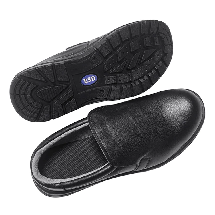 Steel Toe Design PU Injection Dual Density Outsole Anti-slip ESD Antistatic Cleanroom Safety Shoes