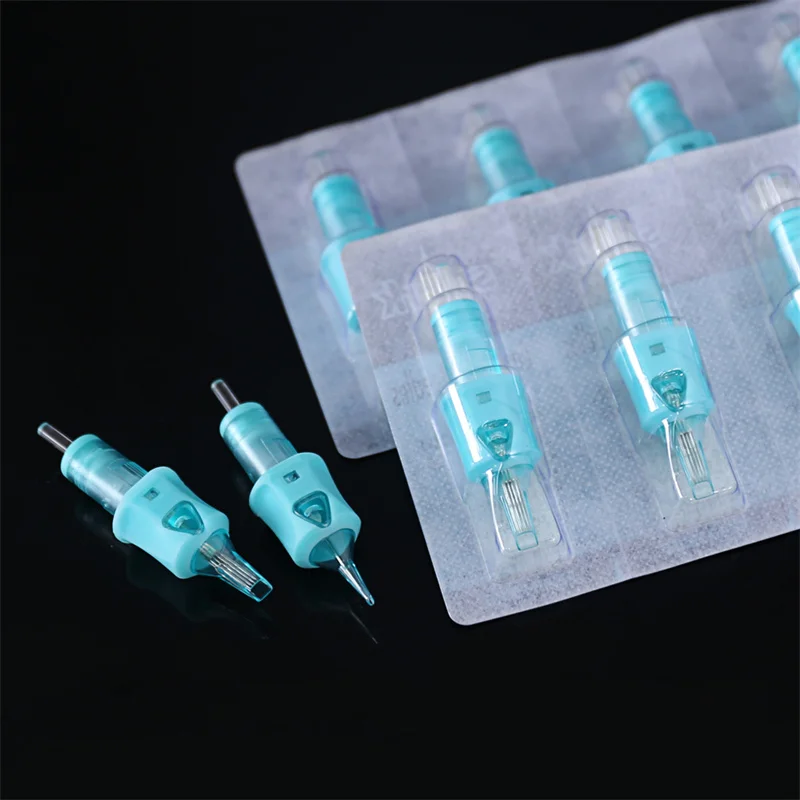 Blue Tattoo Needle Disposable 316 Stainless Steel Needle Cartridges