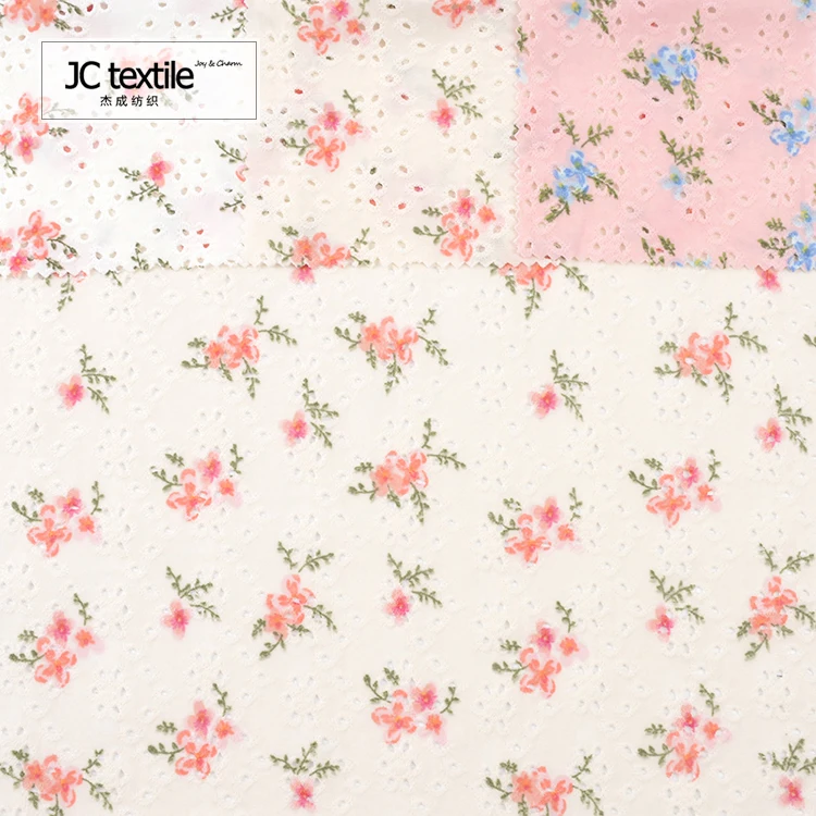JC-K2165 Manufactory polyester spandex  embroidery  like wholesale floral jacquard  knit fabric