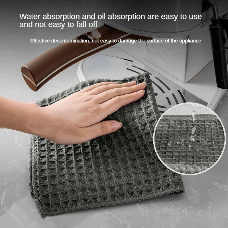 High Quality Classic Waffle Cotton Dishwashing Cloth Fast Oil Stain Removal Thick Towel Water Absorbance Kitchen Cleaning Drying