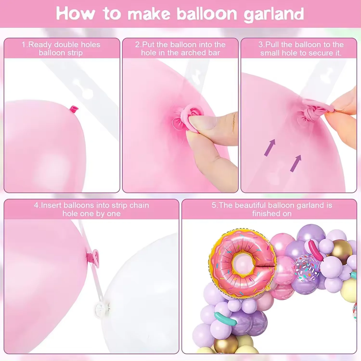 Donut Maca Balloon Garland Arch Kit  Blush Balloons Garland Set Birthday Party for Kids Baby Shower Decoration