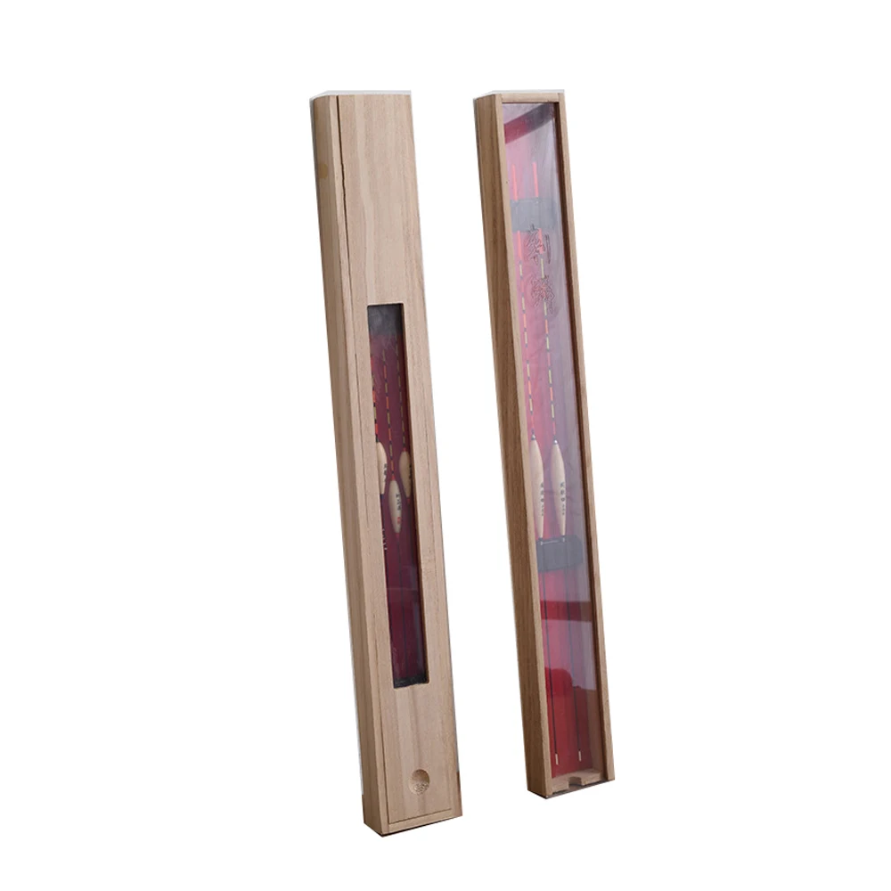 multipurpose wood float box wooden fishing line storage box sliding lid fishing tools stash box