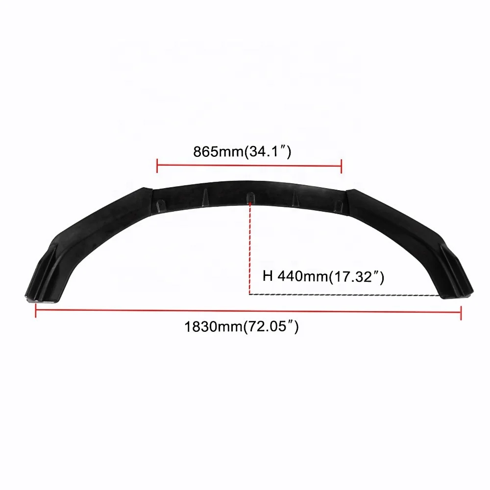 
3pc Carbon Fiber Front Bumper Lip Body Kit Spoiler For Honda For Civic Sedan 4Dr 2016 2017 2018 