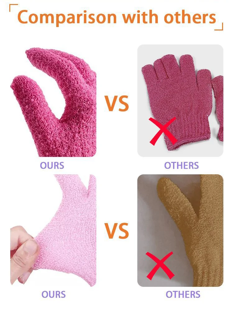 Custom Logo Bath Exfoliating Glove Hygienic Bath Shower Bamboo Glove