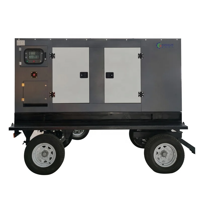 Ultra-quiet 20kw/25kva mobile trailer diesel generator set power plant construction site, equipped with Cummins engine