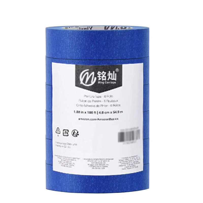 Wholesale crepe paper paint spraying blue masking paper painter tape