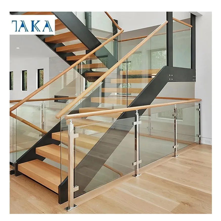 TAKA Modern Design Balustrade Handrails Balcony Glass Railing and Deck Glass Railing System