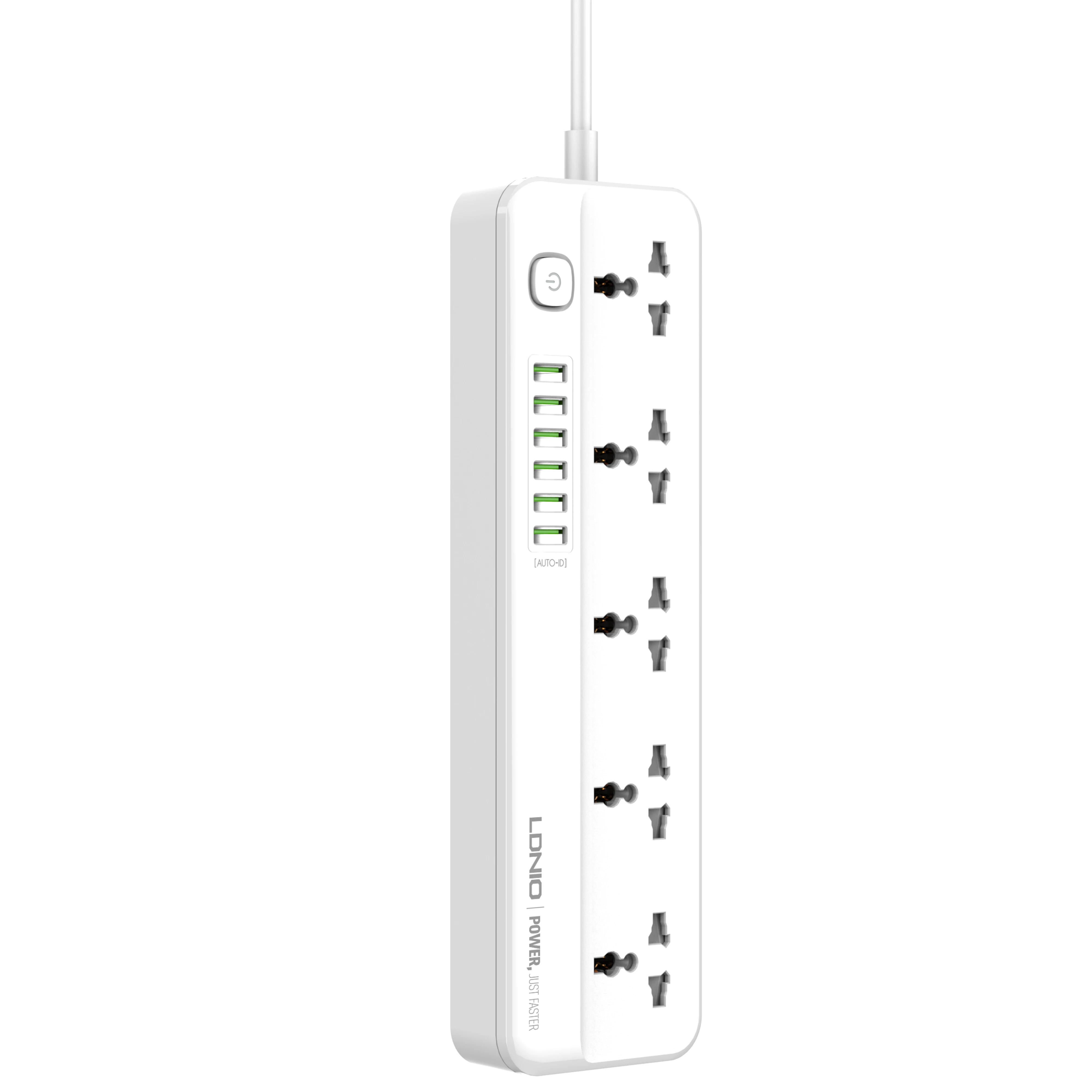 LDNIO SC5614 Power Strip Surge Protector with 5 AC Outlets and 6 USB Charging Ports 2m long extension cord for Home & Office
