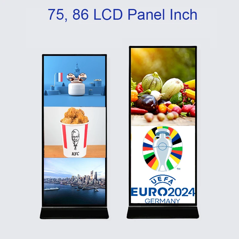 Foor Standing Full Screen Touch Screen Digital Signage Business Advertising Machine Metal Digital Signage And Displays
