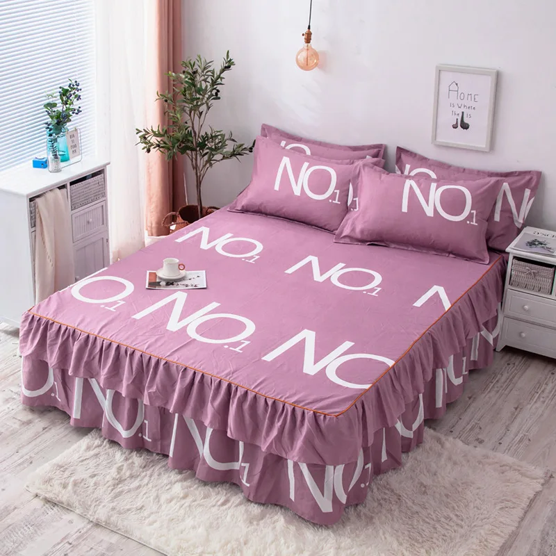 Skin-friendly velvet lace princess bed skirt non-slip double sheet mattress