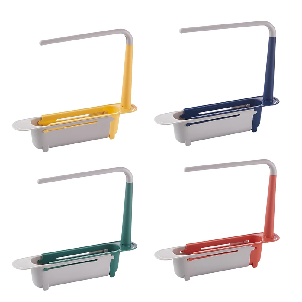 Multifunction Adjustable  Retractable Sponge Soap Rack Sink Storage Rack Kitchen Tools Accessories
