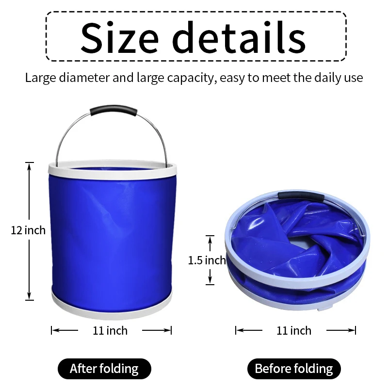 20L Multi-purpose fishing car wash camping outdoor collapsible bucket portable folding bucket