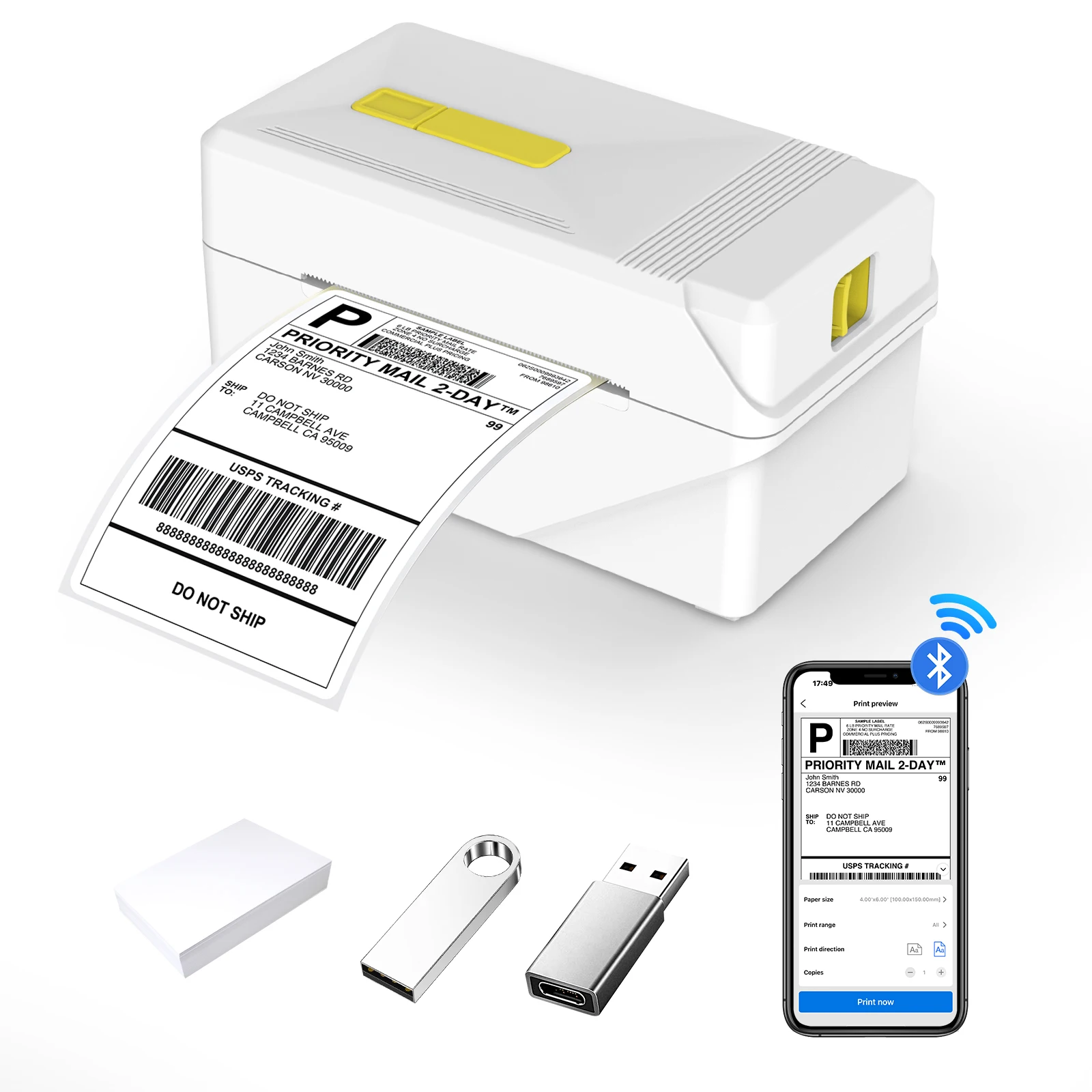 Uyin A318 China Manufacturer high quality Fast Printing Thermal 80mm Barcode Shipping Label Waybill inkless sticker Printer