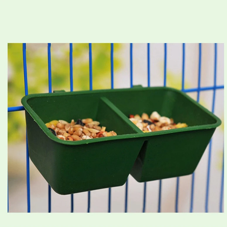 Creative Double Groove Bird Feeder Food Tray Parrot Waterer Hanging Animal Water Bowl Bird Supplies Drinking Cups Pet Products
