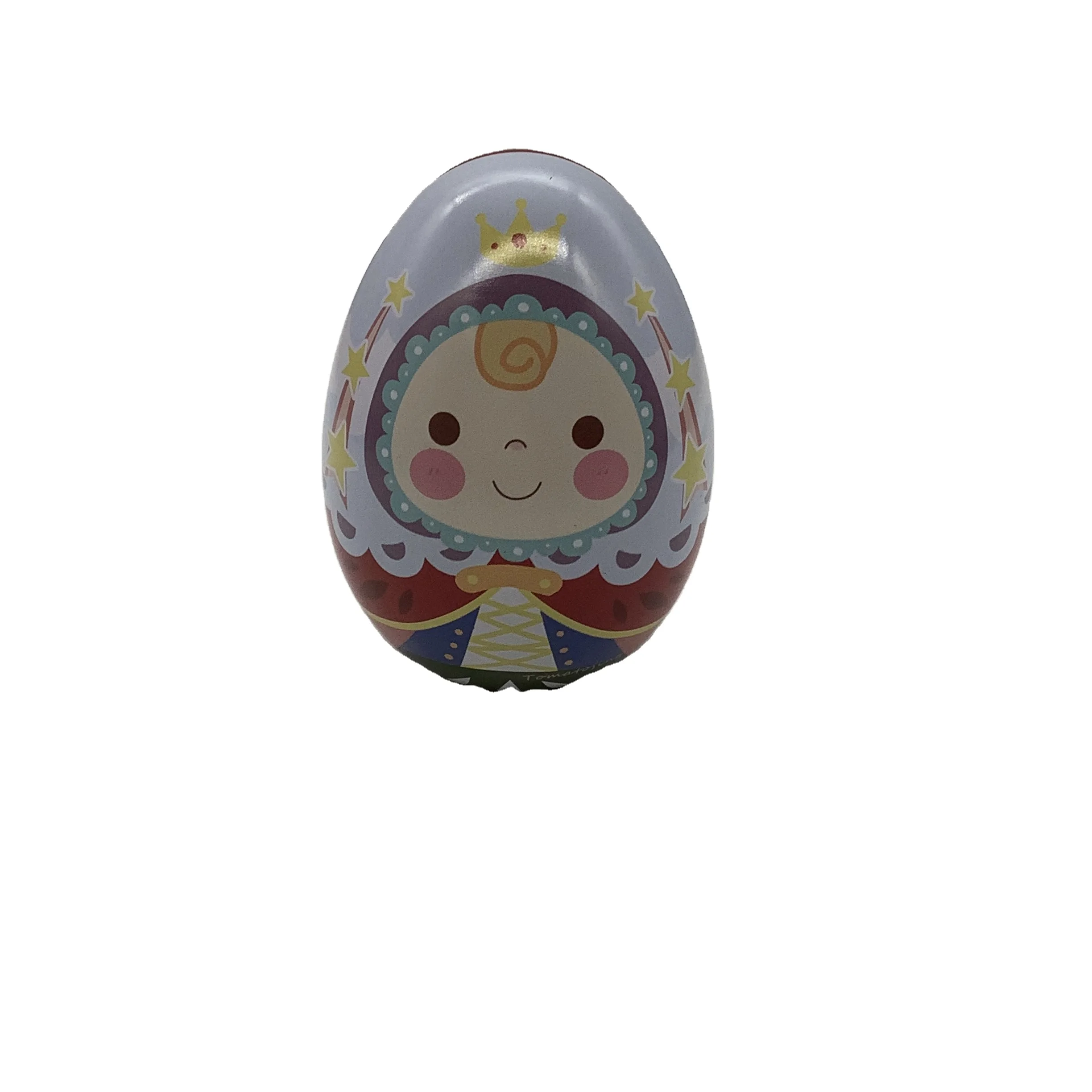 Egg Cartoon Figure Gift Tin Can Empty Tin Cans Sale Packing Metal Box