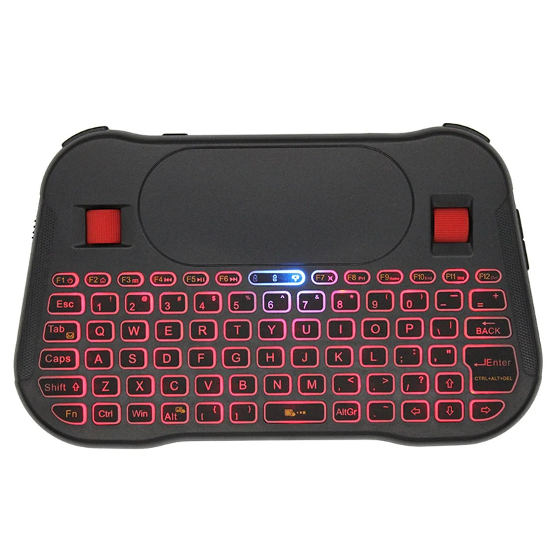 Latest Portable 2.4GHz Computer 7 colors switchable backlight Mini Trackball Wireless Keyboard and mouse for Laptop
