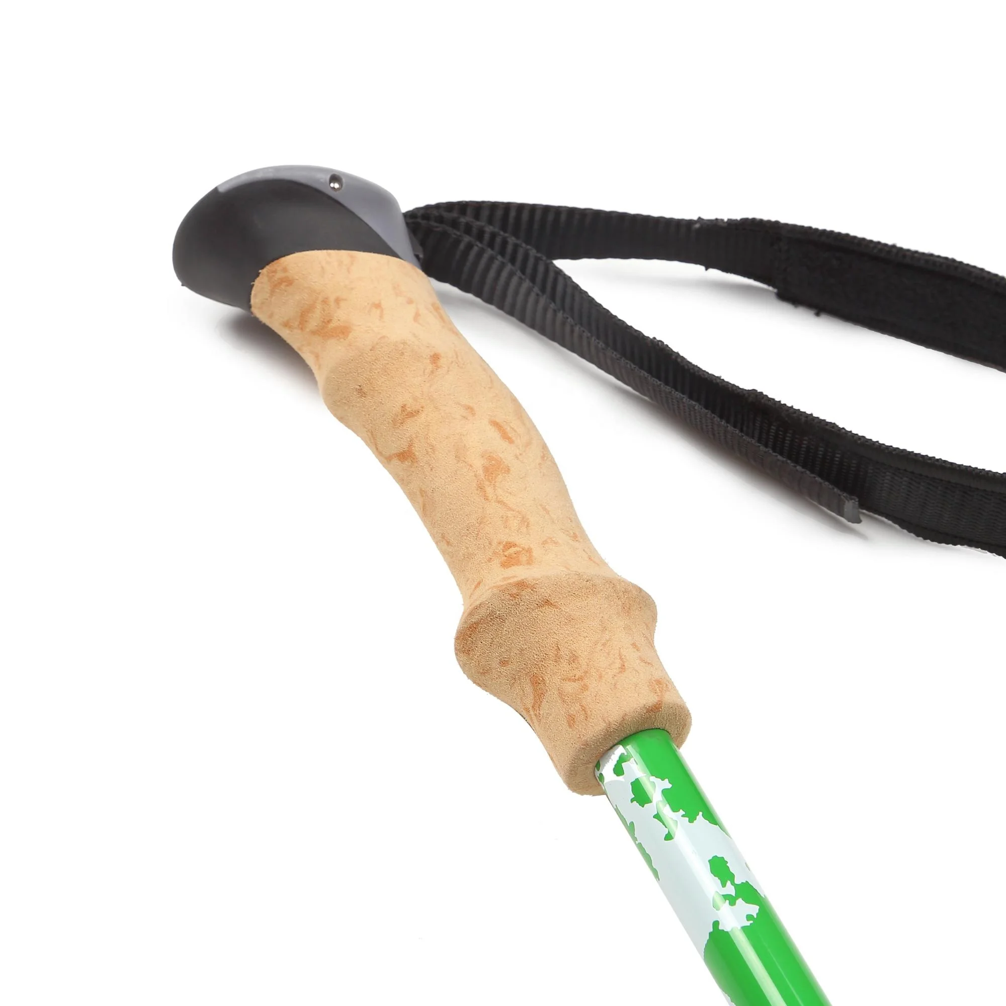 new style 3 Sections Plastic Grip Cork Handle lightweight External Quick Lock outdoor walking stick
