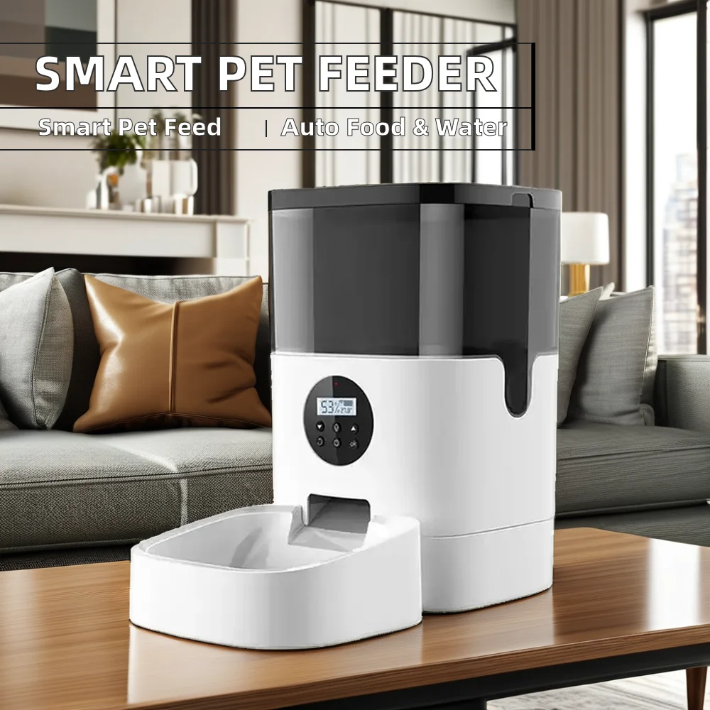 Tuya 6L Smart Pet Feeder for Dogs Cats Small Automatic Wifi Pet Feeder Mobile App Remote Control Microchip Travel Food Storage