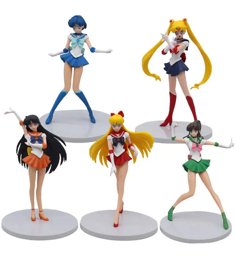 5pcs/set Pretty Sailor Moon Collection Model Character Cosplay Cartoon Figure Toy Anime PVC Figure