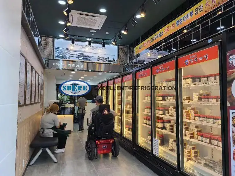 Glass Door Display Refrigerator Commercial Beverage Refrigeration Equipment Deep Display Fridge Freezer
