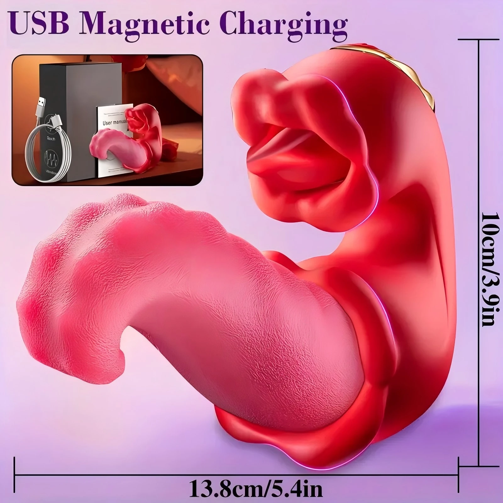 Tongue Swing for Ultimate Pleasure Adult Sex Toys Games and Couple Fun Clitoral G Spot Stimulation Vibrator  Rose Toy for Women