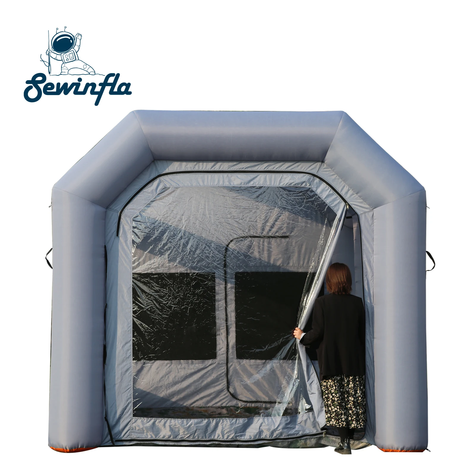 Sewinfla Inflatable Paint Booth 13x8.2x8.2Ft with Blowers Professional Inflatable Spray Booth Portable Car Painting Booth Tent