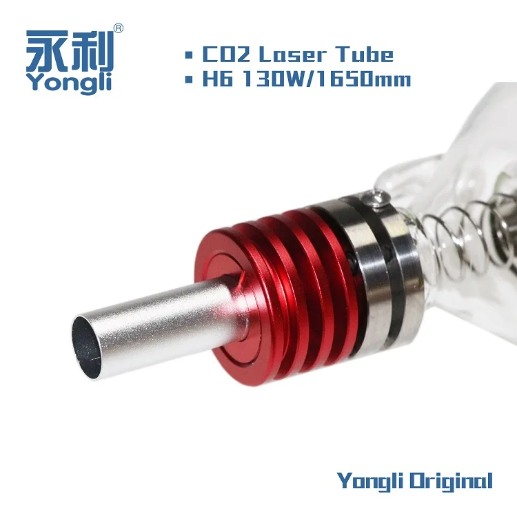 Top Manufacturer Yongli Customizable CO2 Laser Tube 130w 160w H6 for Metal Acrylic Wood Stone Materials Engraving