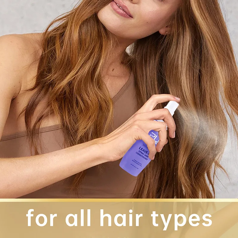 Private Label Factory Leave in Conditioner Spray for Curly Hair Organic Coconut Oil Silkening Mist