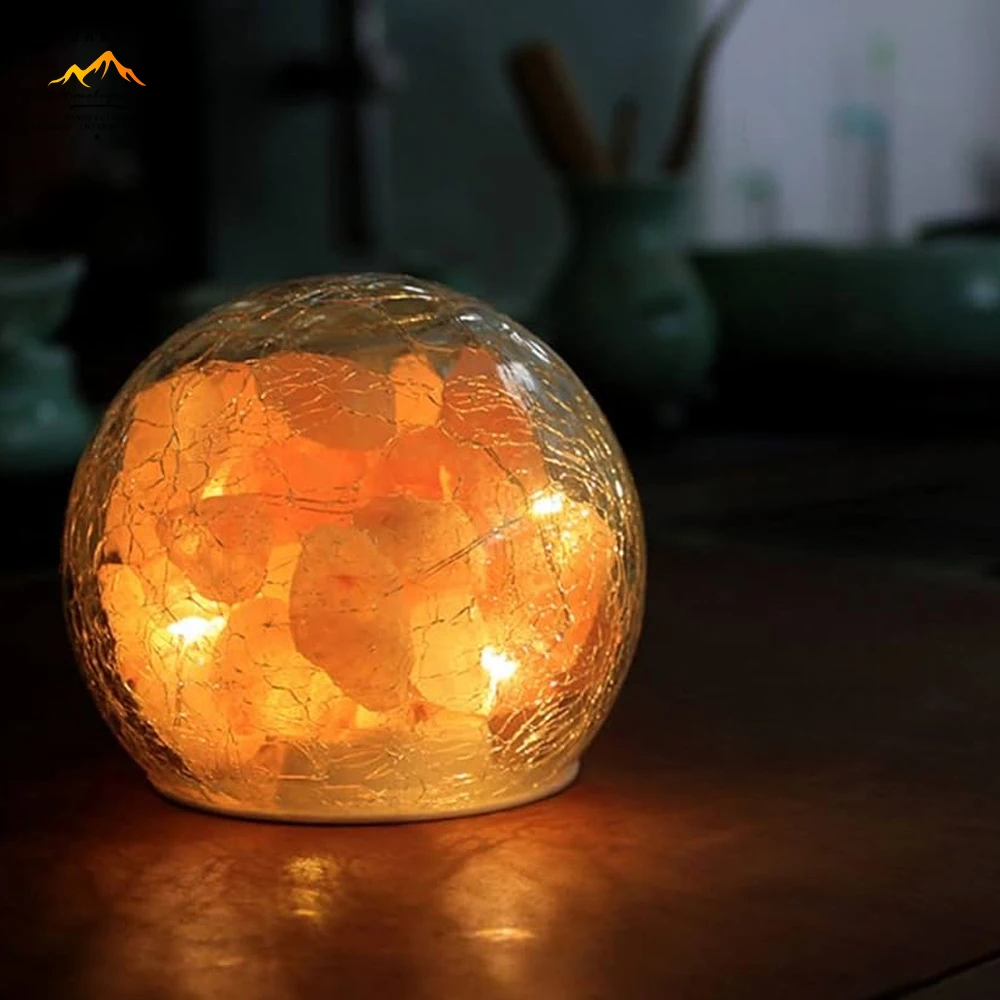 Glass lampshade Crystal Rock Stone Night Lighting Natural Aesthetic Ice Himalayan Salt Lamp