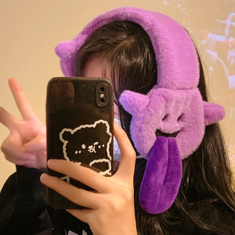 FF3244 Funny Cartoon Soft Cozy Ear Muffs Warmer Halloween Costume Fluffy Packable Windproof Warm Winter Earmuffs Headband