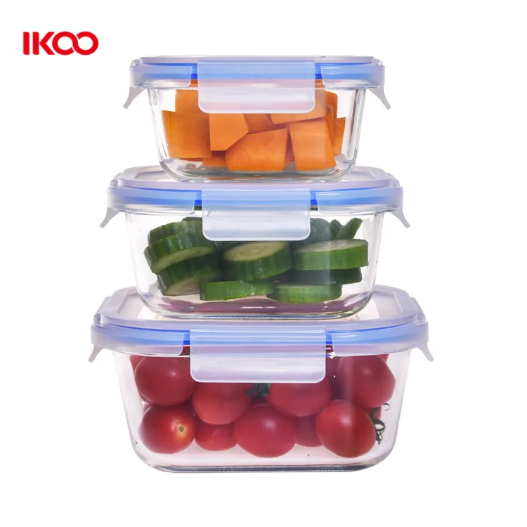 High borosilicate glass food container kitchen box set