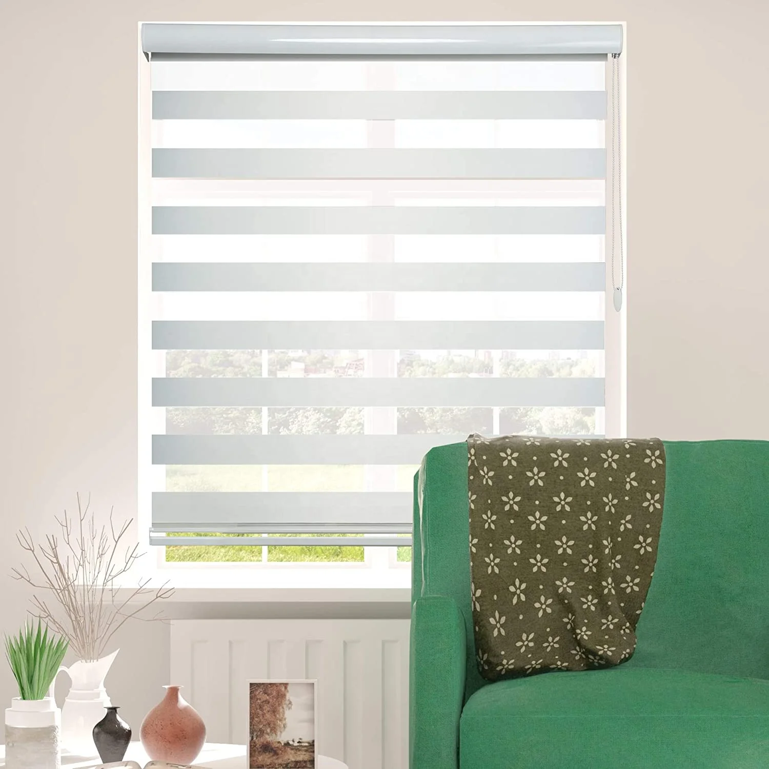 Hot selling 80% day and night waterproof  blackout zebra roller blinds curtain dual layer simple zebra blinds for window