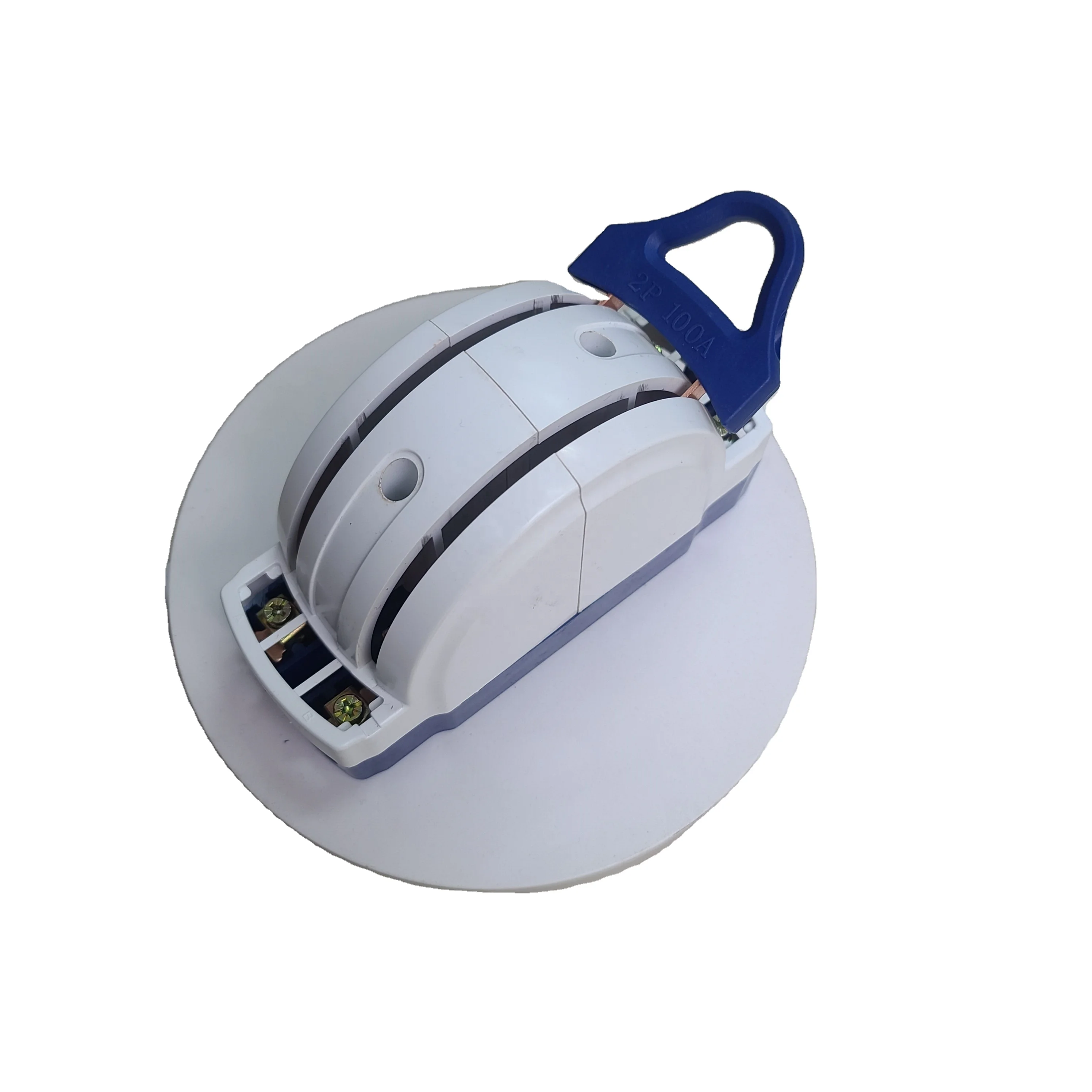 
Curved style white knife switch 2 pole 100 amp double throw thickened copper changeover knife switch 
