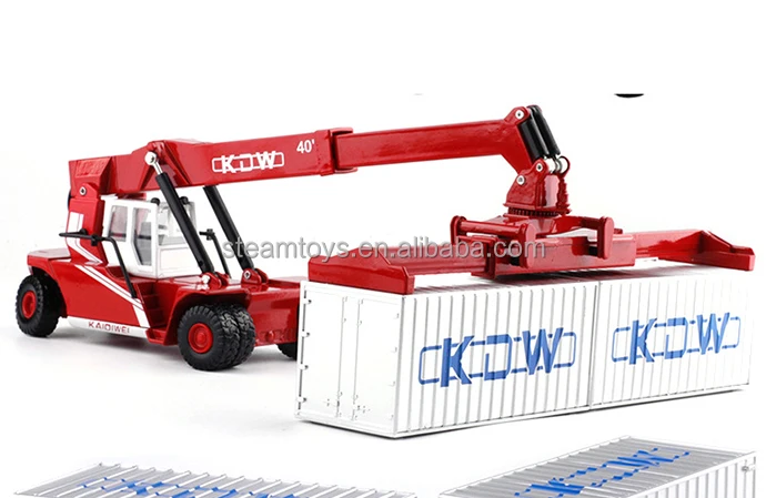1:50 Metal Model Container Front Crane Engineering Machinery Truck Reach Stacker for Collection and Kids Gift Diecast Toys