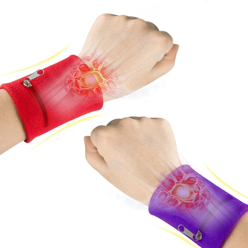 Zipper Wristband Headband Sets Rainbow Multi Color for Sports Fitness Tennis Party Wrist Sweat Band