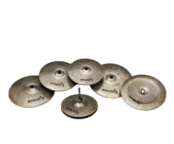 KINGDO Factory Price B20 Traditional Cymbals 4 pcs Set 14'HH+16' Crash+20' Ride+cymbal bag for professional use