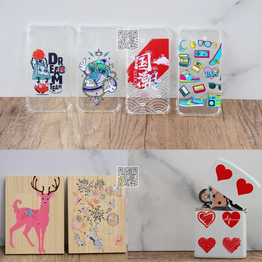 Digital 6 Color Mini Size A5 L800 Direct DIY Id Card CD PVC Glass Leather Metal Wood Phone Case Led Ink UV Flatbed Dtf Printer