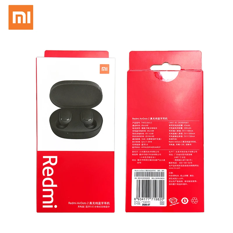 
Xiao mi Redmi AirDots 2 Wireless BT5.0 Charging Earphone Earphones Mi true Wireless Earbuds AI Control Redmi Airdots Pro 2 